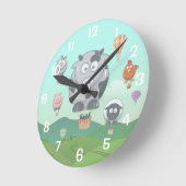 Hete Luchtballon Boerderijdieren Kinder Ronde Klok (Hoek)