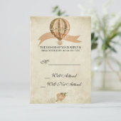 Hete Luchtballon Bruiloft R.S.V.P. RSVP Kaartje (Staand voorkant)