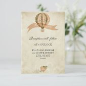  Hete Luchtballon Bruiloft Receptie Kaart (Staand voorkant)