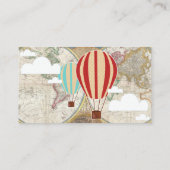 Hete Luchtballon & Clouds Wereldkaart Luierreling Informatiekaartje (Achterkant)