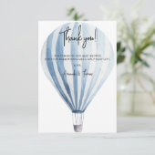 Hete luchtballon dank u baby shower bedankkaart (Staand voorkant)