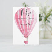 Hete luchtballon dank u baby shower bedankkaart (Staand voorkant)