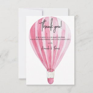 Hete luchtballon dank u baby shower bedankkaart