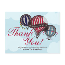 Hete luchtballon dank u kaart