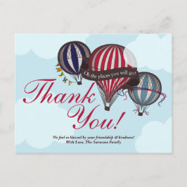 Hete luchtballon dank u kaart