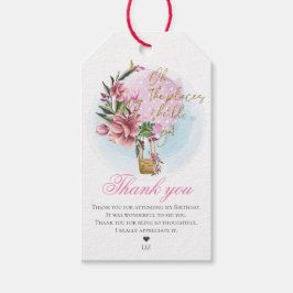 Hete Luchtballon Dank u Verjaardag Cadeaulabel