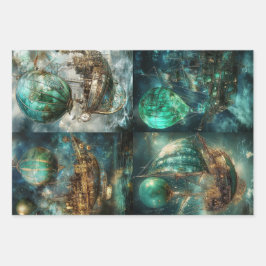 Hete Luchtballon Design & Steampunk Inpakpapier Vel