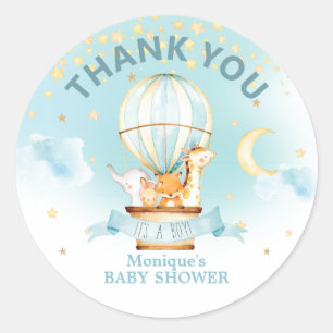 Hete Luchtballon Dieren Baby shower Dank Favoriete Ronde Sticker