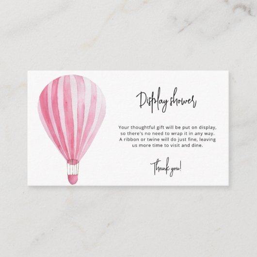 Hete luchtballon - display douche informatiekaartje (Voorkant)