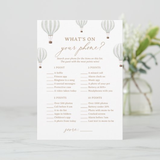 Hete Luchtballon Douche Wat is er op uw telefoon s Kaart (Staand voorkant)