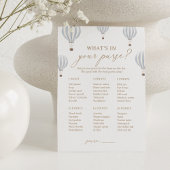 Hete Luchtballon Douche Wat zit er in je tas spel Kaart