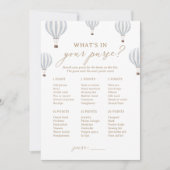 Hete Luchtballon Douche Wat zit er in je tas spel Kaart (Voorkant)