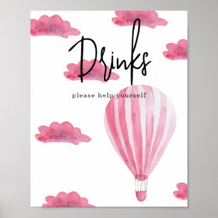 Hete luchtballon - Drinken Poster