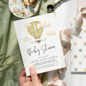 Hete Luchtballon Eenvoudig Baby shower Kaart