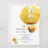 Hete luchtballon en Bee Daisy Baby shower Kaart (Voorkant)