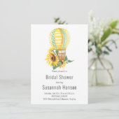 Hete luchtballon en zonnebloemen Vrijgezellenfeest Kaart (Staand voorkant)