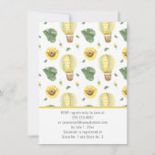 Hete luchtballon en zonnebloemen Vrijgezellenfeest Kaart (Achterkant)