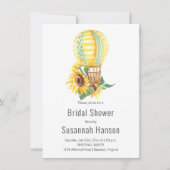 Hete luchtballon en zonnebloemen Vrijgezellenfeest Kaart (Voorkant)