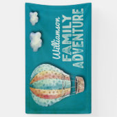 Hete Luchtballon Familie Avontuur Reünie Spandoek (Verticaal)