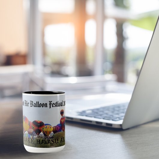 Hete Luchtballon Festival 2024 Tweekleurige Koffiemok
