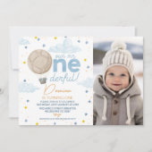 Hete Luchtballon Foto Mr. Onederful 1e Verjaardag Kaart (Voorkant)