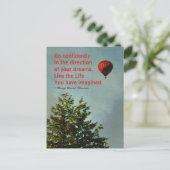 Hete luchtballon ga vol vertrouwen Thoreau citaat Briefkaart (Staand voorkant)