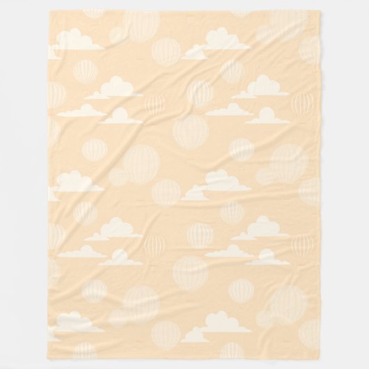 Hete Luchtballon Geel Sierkussen Fleece Deken (Voorkant)