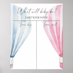 Hete Luchtballon Geslacht onthullen Jongen of Meis Poster