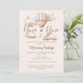 Hete Luchtballon Geslacht Onthullen Partij Uitnodi Kaart (Staand voorkant)