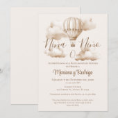 Hete Luchtballon Geslacht Onthullen Partij Uitnodi Kaart (Voorkant / Achterkant)