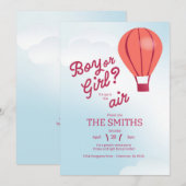 Hete luchtballon geslacht onthullen uitnodigen kaart (Voorkant / Achterkant)