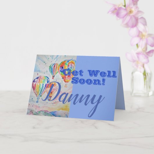 Hete luchtballon Get Well Soon betekent naam Kaart (Orchidee)