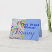Hete luchtballon Get Well Soon betekent naam Kaart (Voorkant)