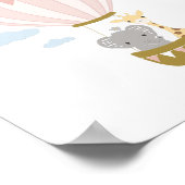 Hete Luchtballon Giraffe & Olifant Kwekerij Poster (Hoek)