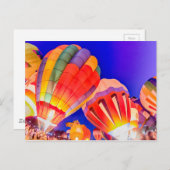 Hete luchtballon gloeien 's nachts briefkaart (Voorkant / Achterkant)