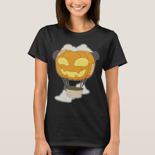 Hete luchtballon Halloween Pompoen T-shirt (Voorkant)