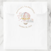 Hete Luchtballon Harten Verjaardag Classic Ronde Sticker (Tas)