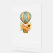 Hete Luchtballon Herfst Baby shower Welkom Frosted Acryl Bord (Hoek)