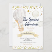 Hete luchtballon het grootste avontuur baby shower kaart (Voorkant)