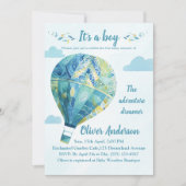 Hete luchtballon Het is een jongen Baby shower uit Kaart (Voorkant)