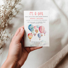 Hete Luchtballon Het is een Meisje baby shower