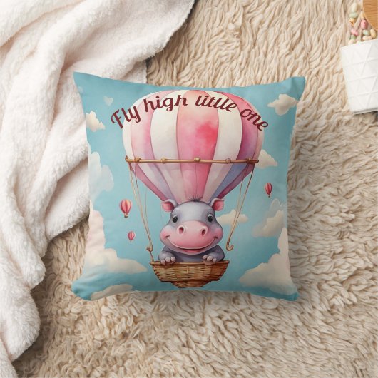 Hete Luchtballon Hippo Kussen (Deken)