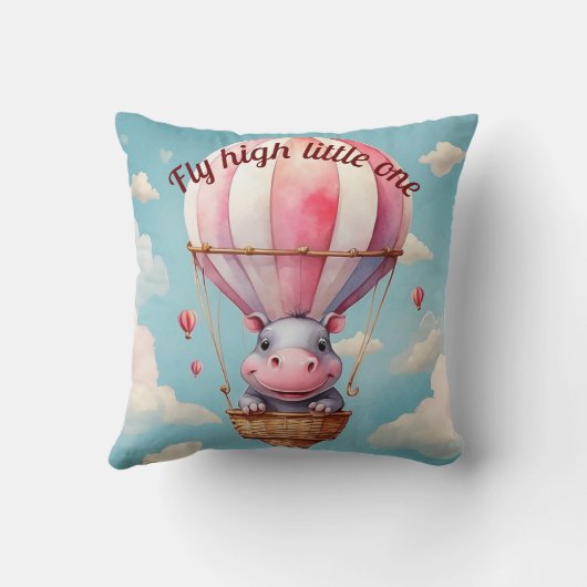 Hete Luchtballon Hippo Kussen (Achterkant)