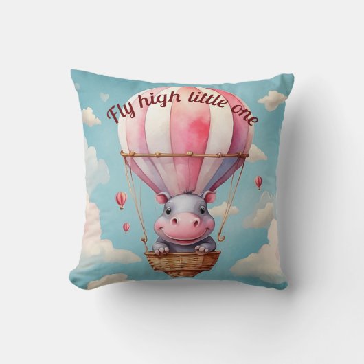 Hete Luchtballon Hippo Kussen (Voorkant)