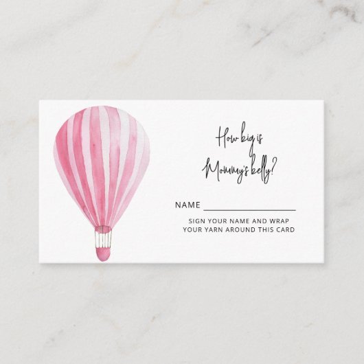 Hete luchtballon - hoe groot is mama's buik informatiekaartje (Voorkant)