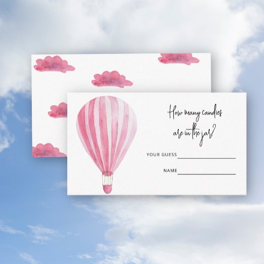 Hete luchtballon, Hoeveel snoepjes baby shower spe Informatiekaartje