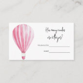 Hete luchtballon, Hoeveel snoepjes baby shower spe Informatiekaartje (Voorkant)