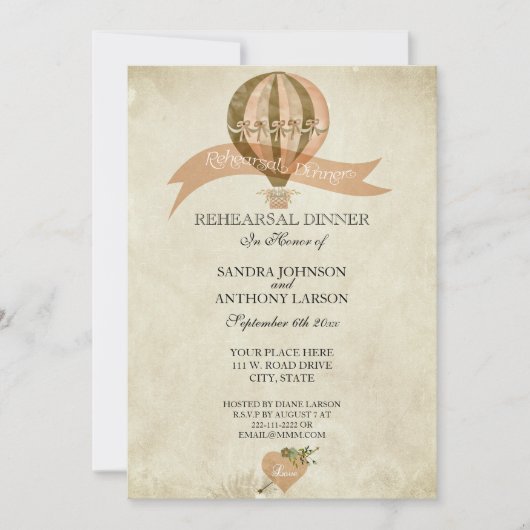  Hete Luchtballon Huwelijksrepetitie Kaart (Voorkant)