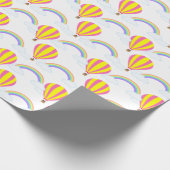 Hete luchtballon inpakpapier - witte achtergrond (Hoek)