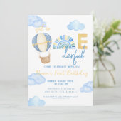 Hete luchtballon is niet de eervolle 1e verjaardag kaart (Staand voorkant)